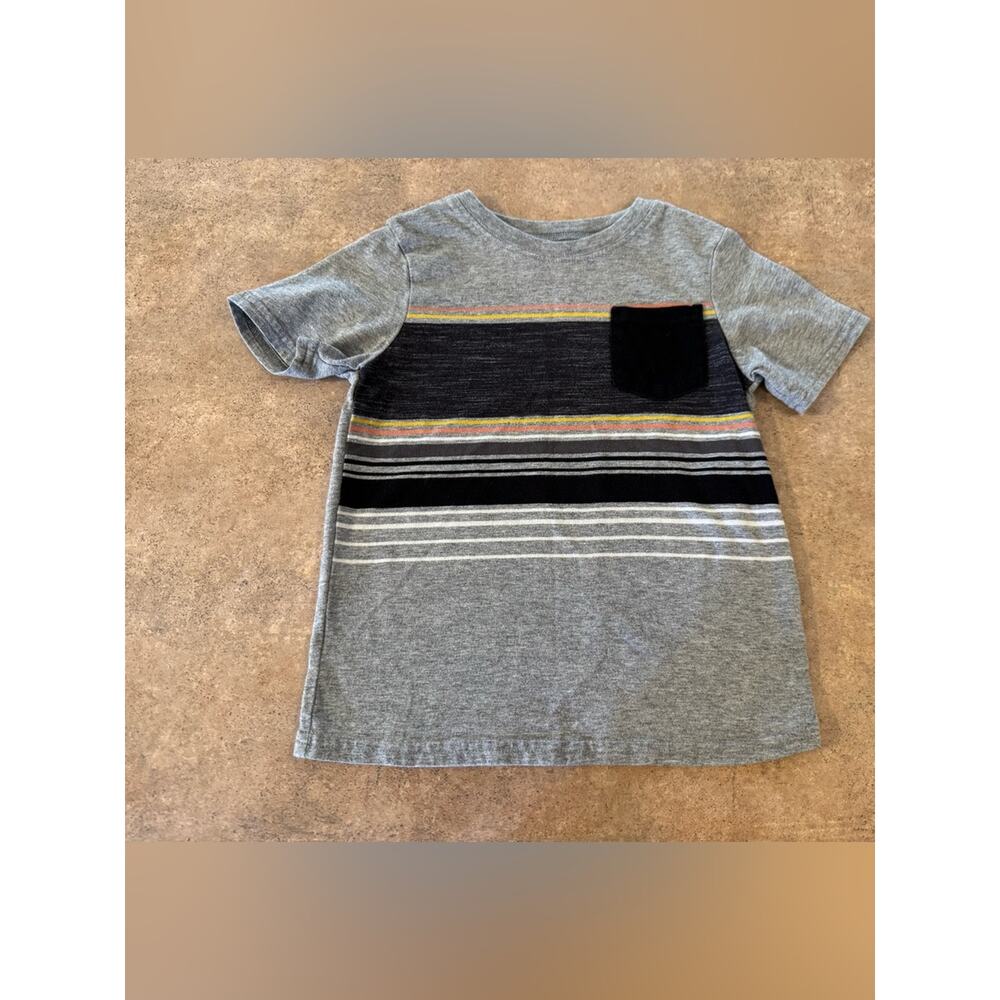 Garanimals Grey Short Sleeve Striped Pocket Tee Boys 5T
